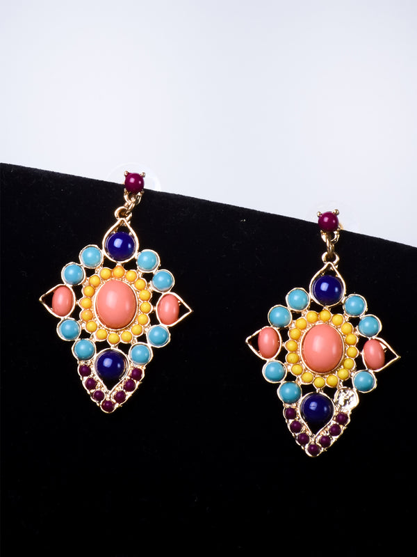 Luxe Colorful Mosaic Charm Earrings