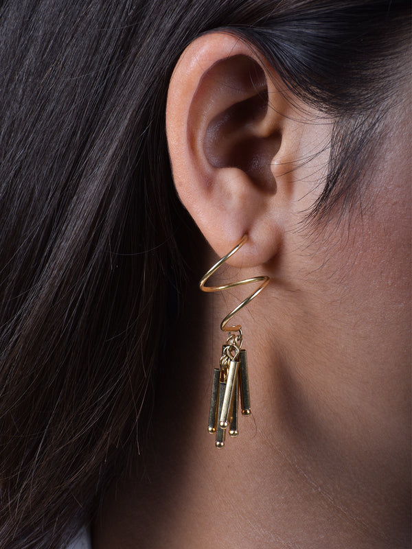 Luxe Spiral Cascade Statement Earrings