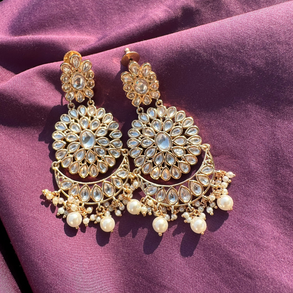 Golden Glamour Chandbali Earrings