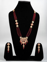 Mahroon Meena & Kundan Beads Set