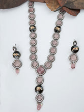 Dusty Mauve Stone Necklace Set