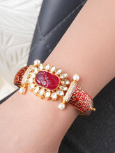 Red Meena Bracelet with Handcrafted Stone