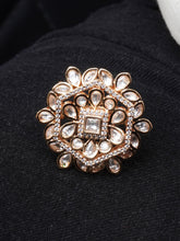 Kundan Zircona Hexagon Ring