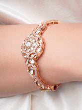 Rosegold Polki Zircona Floral Bracelet