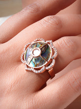 Rainbow Stone Rosegold Ring