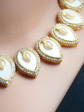White Acrylic Necklace  With Zircona