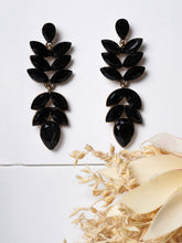 Luxe Ebony Leaflet Earrings