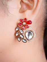 Floral Ruby Kundan Polki Earrings