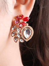 Floral Ruby Kundan Polki Earrings