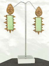 Rectangle Stone Drop Earrings