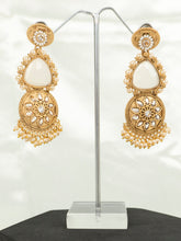 Matt  Gold Double Drop Flowral Earrings