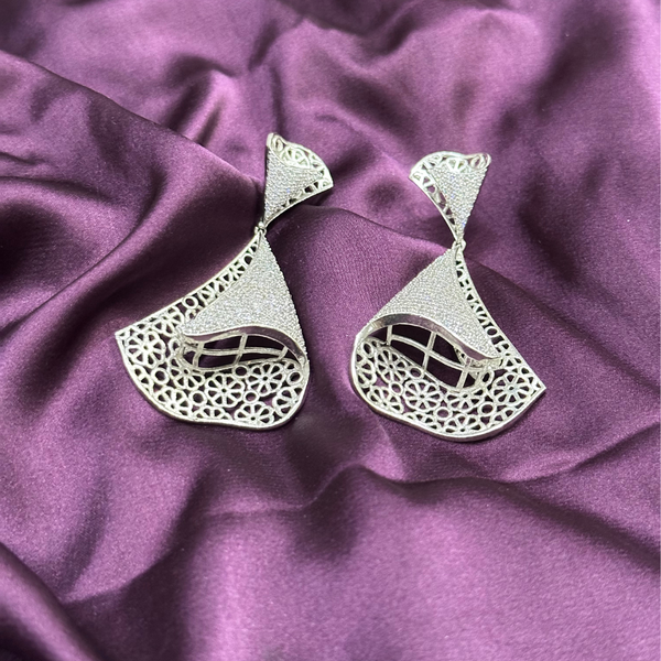 Twisted Chic Silver Earrings
