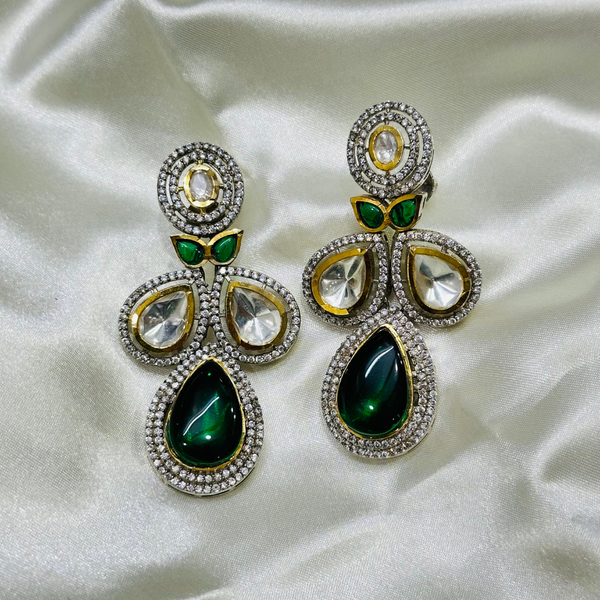 Emerald Dream Green Kundan Earrings
