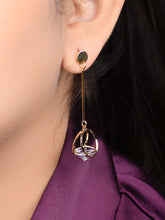 Luxe Long Swing Solitaire Earrings