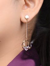 Luxe Long Swing Solitaire Earrings