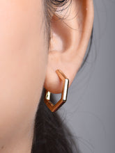 Haxagon Golden Hoop (Bali) Earrings (Anti -Tarnish)