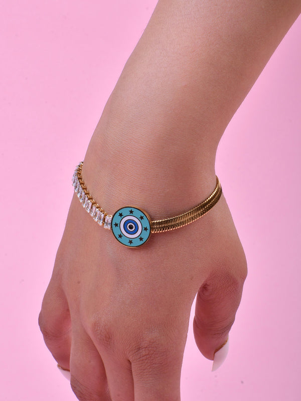 Evil Eye Chain Bracelet (Anti -Tarnish)