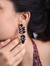 Luxe Ebony Leaflet Earrings