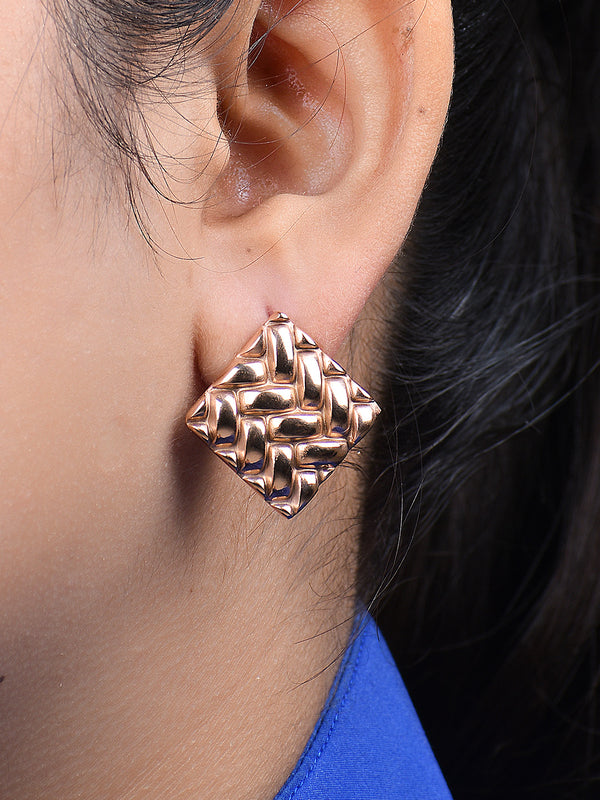 Copper Square Studs