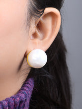 White Big Pearl Studs