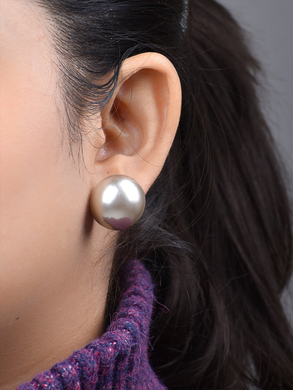 Silver Gray Pearl Earrings